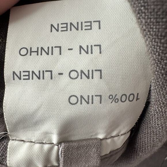 120% Lino Blazer Womens Medium 40 Brown Tan Embroidred Sport Jacket Linen - Picture 8 of 12